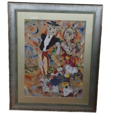 Ernesto Salvadó, Dancers, 1970s, Mixed Media on Paper, Framed-TCS-1282848