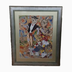 Ernesto Salvadó, Dancers, 1970s, Mixed Media on Paper, Framed-TCS-1282848