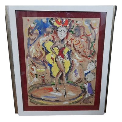 Ernesto Salvadó, Moulin Rouge, Mixed Media on Paper, Framed-TCS-1283210