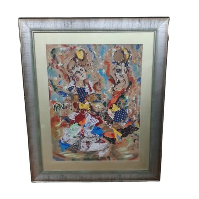 Ernesto Salvadó, Spainish Dancers, Mixed Media on Paper, Framed-TCS-1283209