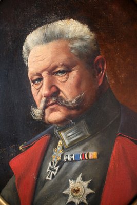 Ernst Zimmer, Paul von Hindenburg, 20th Century, Painting on Parchment-YZB-1822922