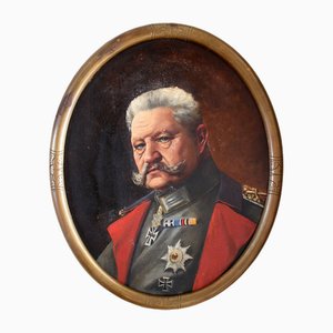 Ernst Zimmer, Paul von Hindenburg, 20th Century, Painting on Parchment-YZB-1822922