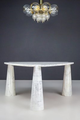 Eros Triangle Center Table in White Carrara Marble by Angelo Mangiarotti for Skipper, 1970s-TRW-1722770