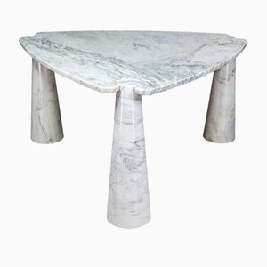 Eros Triangle Center Table in White Carrara Marble by Angelo Mangiarotti for Skipper, 1970s-TRW-1722770