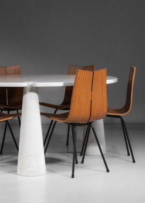 Eros Tripod Dining Table in Carrara Marble by Angelo Mangiarotti, 1970-YU-1398655