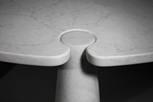 Eros Tripod Dining Table in Carrara Marble by Angelo Mangiarotti, 1970-YU-1398655