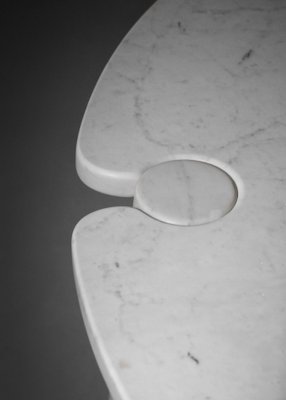 Eros Tripod Dining Table in Carrara Marble by Angelo Mangiarotti, 1970-YU-1398655