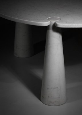 Eros Tripod Dining Table in Carrara Marble by Angelo Mangiarotti, 1970-YU-1398655