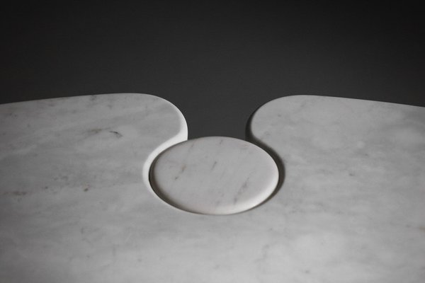 Eros Tripod Dining Table in Carrara Marble by Angelo Mangiarotti, 1970-YU-1398655