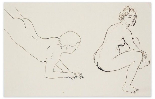 Erotic Look - Original China Ink Drawing by M. Vertès - 1930s 1930s-ZCI-757252