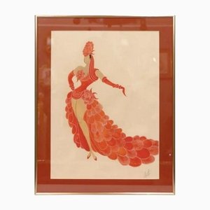 Erte, Stage Costumes Series Illustration, 1990s, Mixed Media on Paper, Framed-WMV-1129855