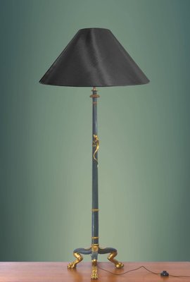 Etruscan Style Carved Wooden Floor Lamp, 1940s-DQG-694226