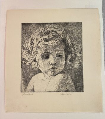 Ettore Beraldini, Portrait of Girl: Margherita, 1931, Etching-MLN-1783603