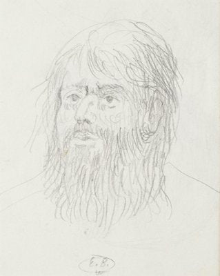 Eugène Berman, Head of Man, 1950s, Original Pencil Drawing-ZCI-800529