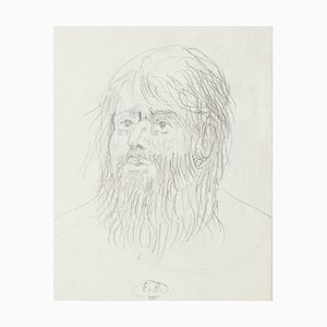 Eugène Berman, Head of Man, 1950s, Original Pencil Drawing-ZCI-800529