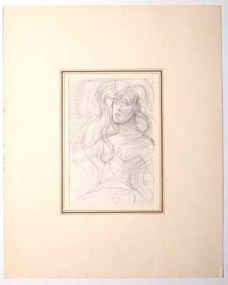 Eugène Berman, Portrait, 1970s, Pencil On Paper-ZCI-832198