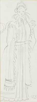 Eugène Berman, Theatrical Costum, 1950s, Original Pencil Drawing-ZCI-800517