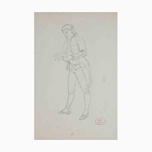 Eugène Giraud, Gentleman, Original Drawing, Late 19th-Century, Pencil-ZCI-1337092