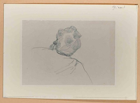 Eugène Giraud, Portrait of Man From Behind, Drawing on Paper, Late 19th-Century-ZCI-1229854