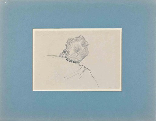 Eugène Giraud, Portrait of Man From Behind, Drawing on Paper, Late 19th-Century-ZCI-1229854