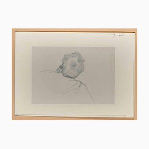 Eugène Giraud, Portrait of Man From Behind, Drawing on Paper, Late 19th-Century-ZCI-1229854