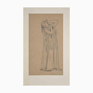 Eugène Giraud, Young Lady, Original Drawing in Pencil, Late 19th-Century-ZCI-1337104