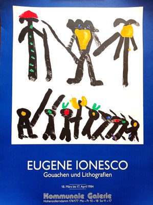 Eugène Ionesco, German Exhibition Poster, 1980s, Original Lithograph-NRC-1444578