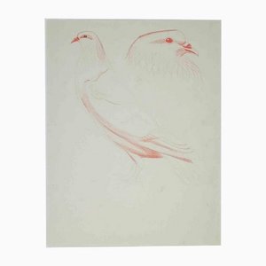 Eugène Juillerat, Doves, Original Pastel, 1920-ZCI-1164110