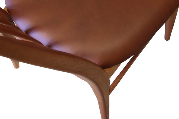 Eva Chair in Solid Teak with Upholstery in Leather by Niels Kofoed-BPJ-1268481