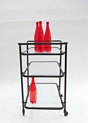 Ever Ready Bar Trolley in Powder Coat & Glass by Gunter Lambert-EP-1755932