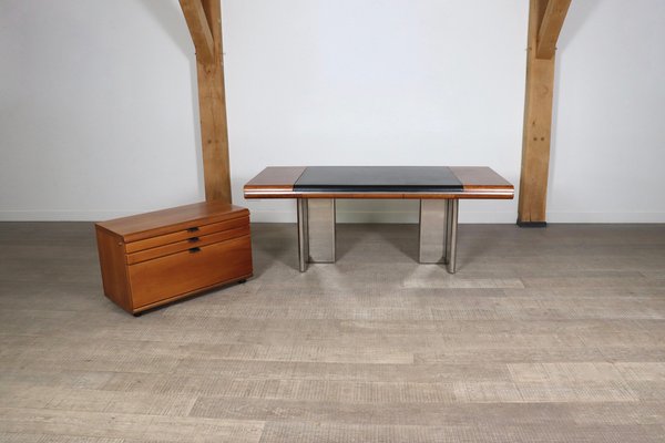 Executive Desk and Credenza by Hans von Klier for Skipper, Italy, 1972, Set of 2-ZZP-1794231