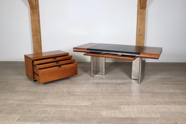 Executive Desk and Credenza by Hans von Klier for Skipper, Italy, 1972, Set of 2-ZZP-1794231