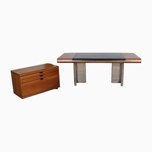 Executive Desk and Credenza by Hans von Klier for Skipper, Italy, 1972, Set of 2-ZZP-1794231