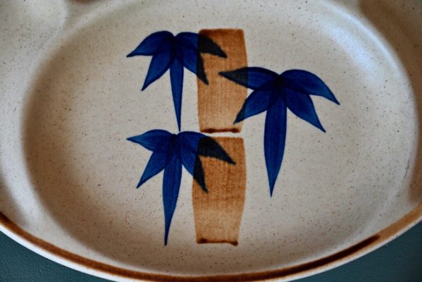 Exotic Plates with Bamboo Service Compartments from Sâlin, 1960s, Set of 6-AIU-1725590