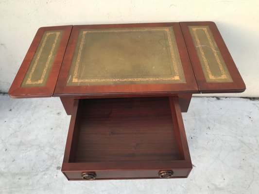 Extendable Coffee Table with Drawer and Leather Top, 1950s-WQQ-1177323