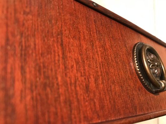 Extendable Coffee Table with Drawer and Leather Top, 1950s-WQQ-1177323