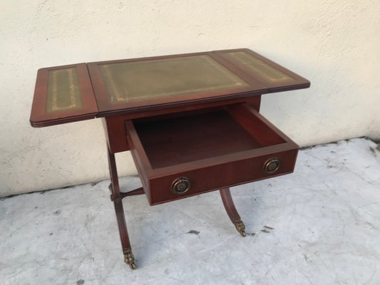 Extendable Coffee Table with Drawer and Leather Top, 1950s-WQQ-1177323