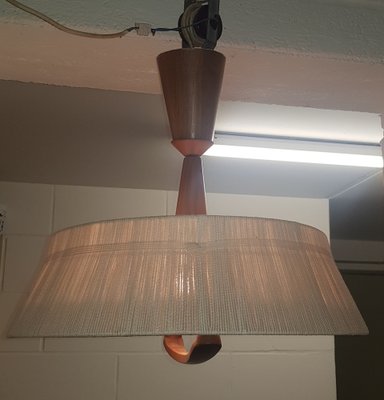 Extendable Raffia Train Pendant Lamp from Temde, 1970s-QDP-1769137