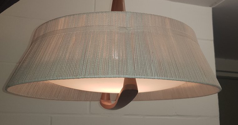 Extendable Raffia Train Pendant Lamp from Temde, 1970s-QDP-1769137