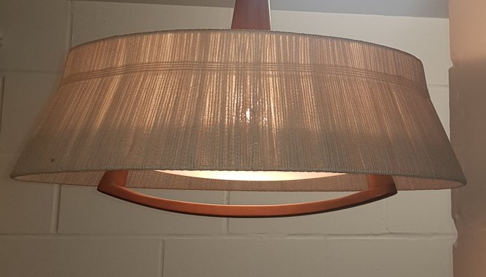 Extendable Raffia Train Pendant Lamp from Temde, 1970s-QDP-1769137