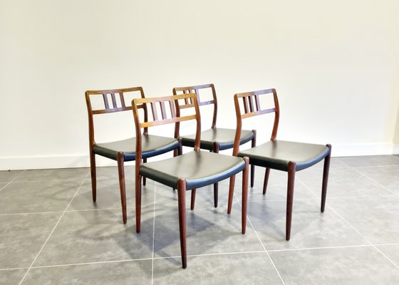 Extendable Rosewood Model 79 Dining Table & Chairs by Niels O. Møller for J.L. Møllers, 1950s, Set of 5-LDW-1138832