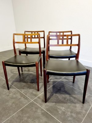 Extendable Rosewood Model 79 Dining Table & Chairs by Niels O. Møller for J.L. Møllers, 1950s, Set of 5-LDW-1138832