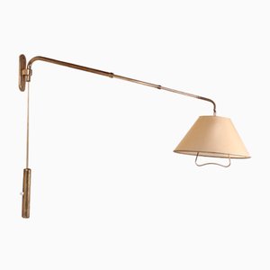 Extendable Wall Lamp in Brass Structure, 1950s-VJY-2018377