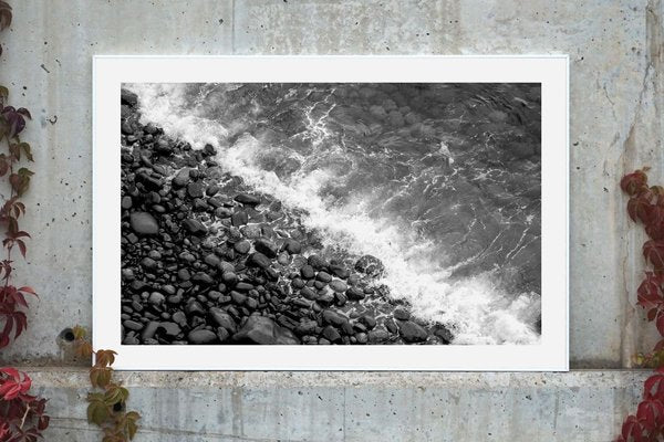 Extra Large Limited Edition Giclée Print of British Pebble Beach, Black & White 2021-RWC-825211