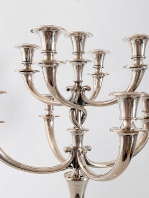 Extra Large Mid-Century Hotel Candleholder in Silver-Plated Bronze from WMF Germany-VNE-1240843