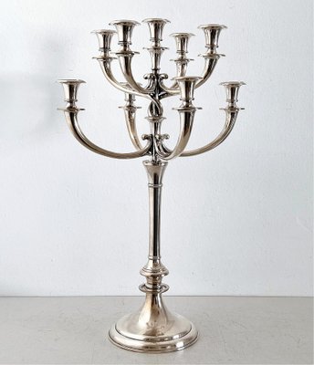 Extra Large Mid-Century Hotel Candleholder in Silver-Plated Bronze from WMF Germany-VNE-1240843