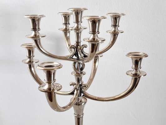 Extra Large Mid-Century Hotel Candleholder in Silver-Plated Bronze from WMF Germany-VNE-1240843