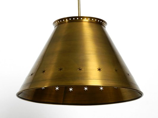 Extra Large Mid-Century Italian Brass Ceiling Lamp, 1950s-RR-887273