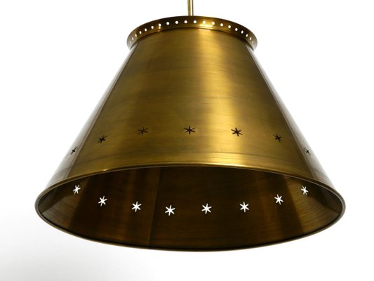 Extra Large Mid-Century Italian Brass Ceiling Lamp, 1950s-RR-887273