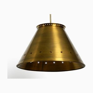 Extra Large Mid-Century Italian Brass Ceiling Lamp, 1950s-RR-887273